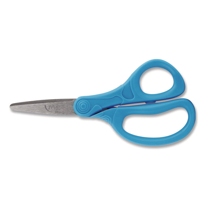 Essential Pointed School Scissors School Pack, Pointed Tip, 5.35" Long, 2" Cut Length, Straight Assorted Handle, 12/Pack