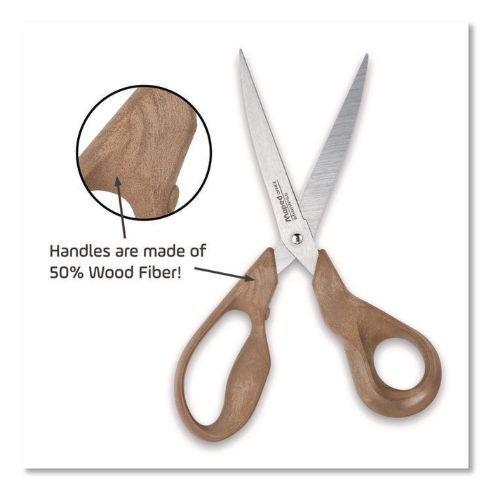 Advanced Wood Multipurpose Scissors, 8.25" Long, 4.75" Cut Length, Straight Brown Handle