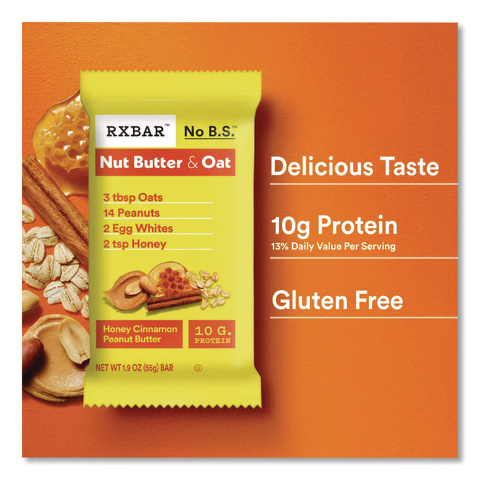 Gluten-Free Honey Cinnamon Peanut Butter Protein Bar, 1.9 oz Bar, 12/Box