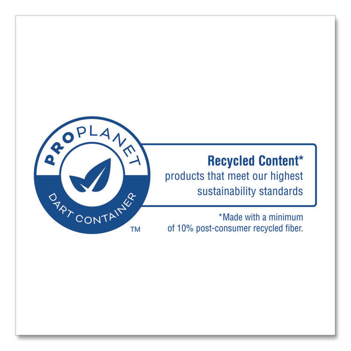 Recycled Content PCF Paper Hot Cups, ProPlanet Seal, 10 oz, White, 50/Pack