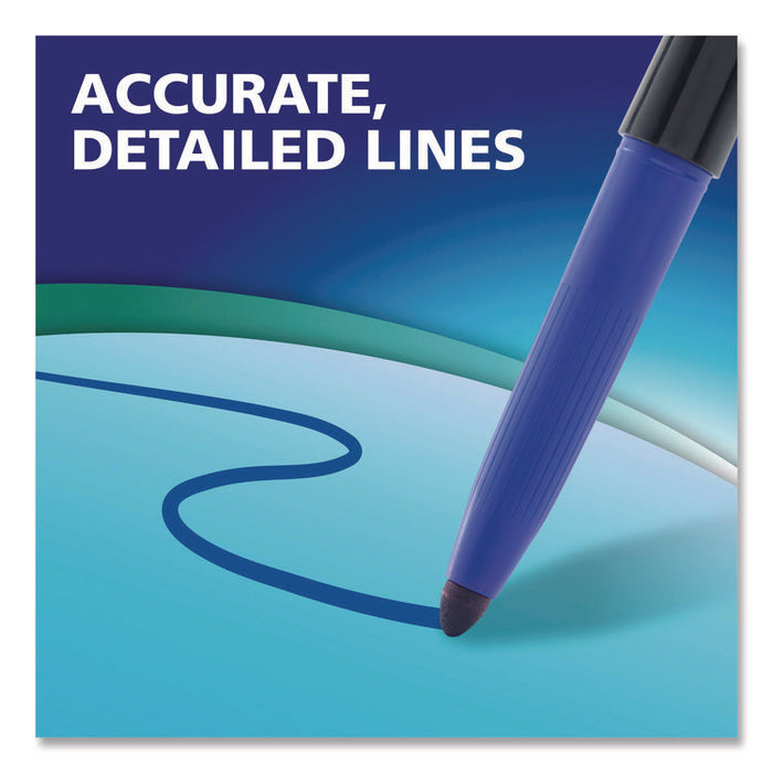 Wet Erase Markers, Fine Needle Tip, Blue, 12/Pack