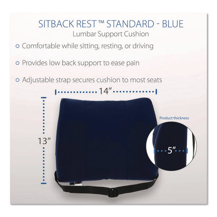 Sitback Standard Lumbar Back Support , 13 x 14, Blue