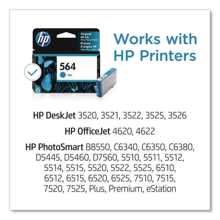 HP 564, (CB318WN) Cyan Original Ink Cartridge