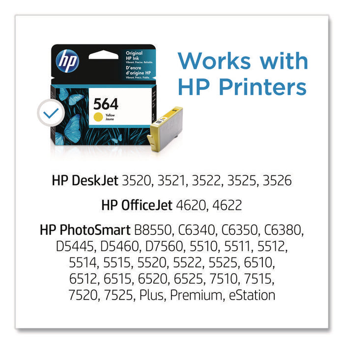 HP 564, (CB320WN) Yellow Original Ink Cartridge, 24/Carton