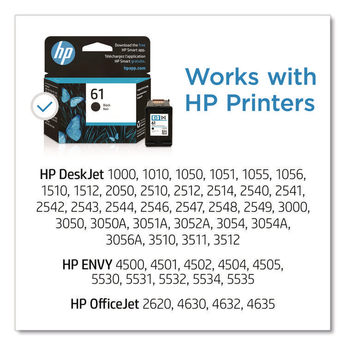 HP 61, (CH561WN) Black Original Ink Cartridge