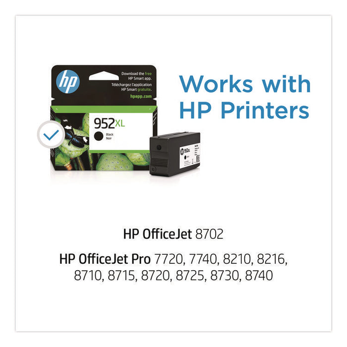 HP 952XL, (F6U19AN) High-Yield Black Original Ink Cartridge