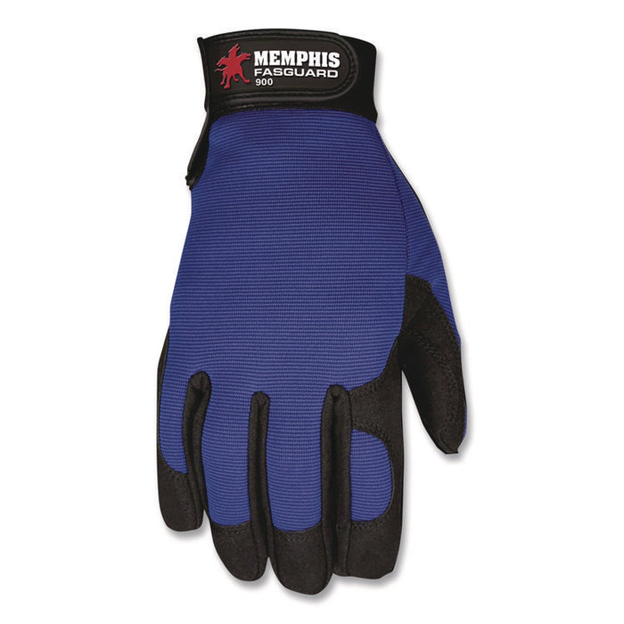 Clarino Synthetic Leather Palm Mechanics Gloves, Medium, Blue/Black, Pair
