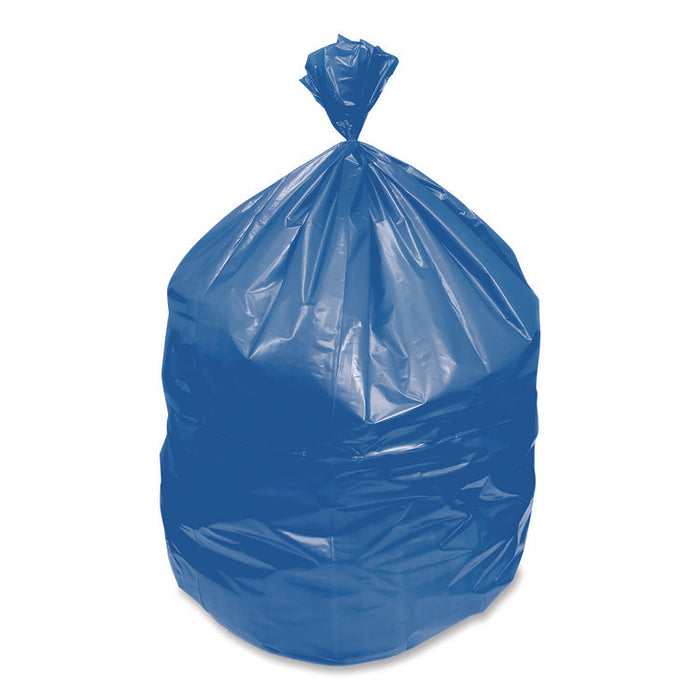 Eco Blend Max Can Liners, 45 gal, 0.8 mil, 40" x 46", Blue, 25 Bags/Roll, 6 Rolls/Carton