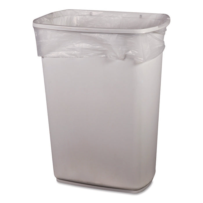 High-Density Waste Can Liners, 45 gal, 22 mic, 40" x 48", Natural, 25 Bags/Roll, 6 Rolls/Carton