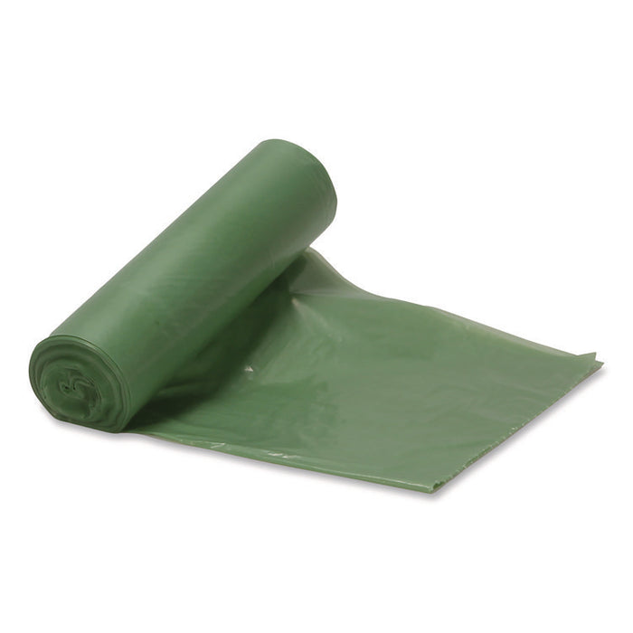 Eco Blend Max Can Liners, 60 gal, 0.8 mil, 38" x 58", Green, 20 Bags/Roll, 5 Rolls/Carton