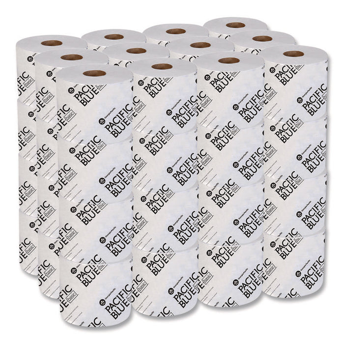 Pacific Blue Basic High-Capacity Bathroom Tissue, Septic Safe, 1-Ply, White, 1,500 Sheets/Roll, 48 Rolls/Carton