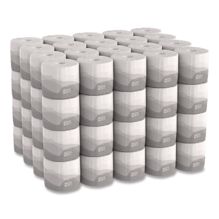 Pacific Blue Basic Bathroom Tissue, Septic Safe, 1-Ply, White, 1,210 Sheets/Roll, 80 Rolls/Carton