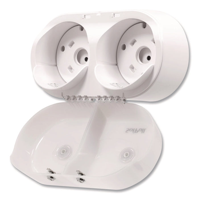 SofPull Mini Center-Pull Twin-Roll Bath Tissue Dispenser, 16.1 x 7 x 9, White