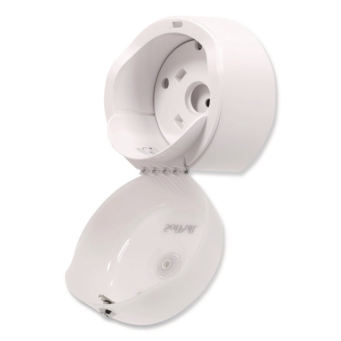 SofPull Mini Center-Pull Single-Roll Bath Tissue Dispenser, 8.75 x 7 x 9, White