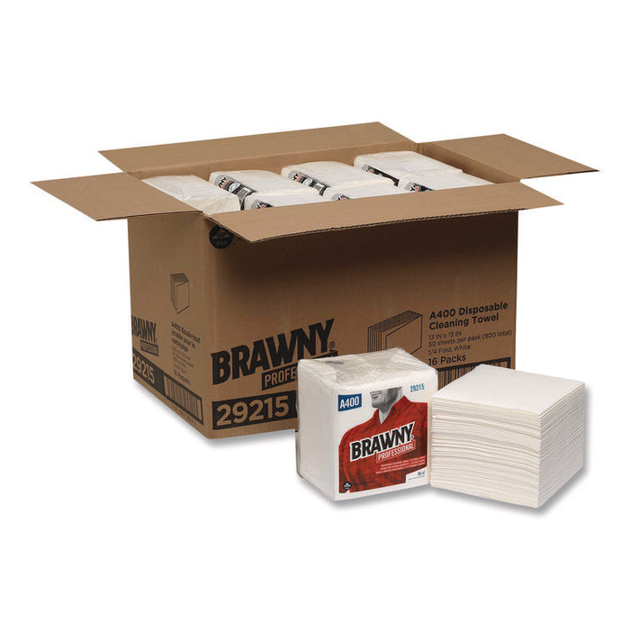 All Purpose Wipers, 13 x 13, White, 50/Pack, 16/Carton