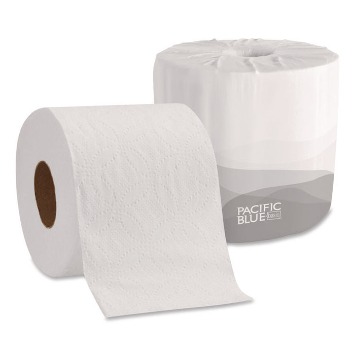 Pacific Blue Basic Embossed Bathroom Tissue, Septic Safe, 2-Ply, White, 550 Sheets/Roll, 80 Rolls/Carton