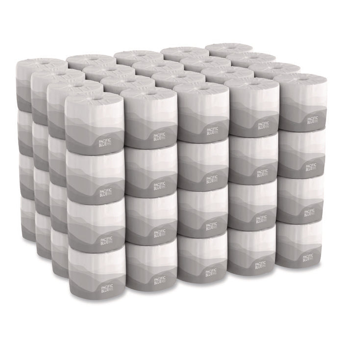 Pacific Blue Basic Embossed Bathroom Tissue, Septic Safe, 2-Ply, White, 550 Sheets/Roll, 80 Rolls/Carton