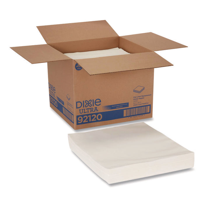 Flat Linen Replacement Dinner Napkin, 1-Ply, 16 x 15, White, 1,000/Carton