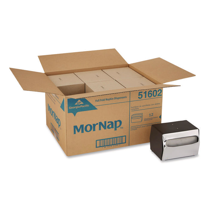 Tabletop Napkin Dispenser, 7.5 x 6 x 5.37, Black/Chrome
