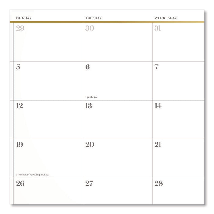 Workstyle Compact Deskpad, 17.75 x 11, White Sheets, Pink Headband/Clear Corners, 12-Month (Jan-Dec): 2026