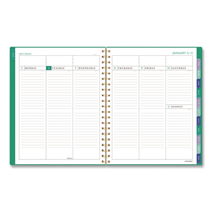 Badge Geo Weekly/Monthly Planner, 11 x 8.5, Green Cover, 13-Month (Jan-Jan): 2026