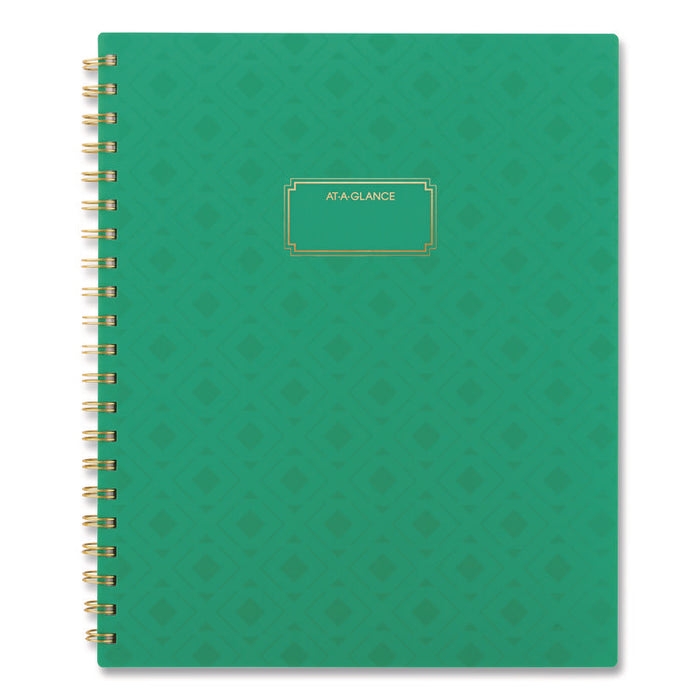 Badge Geo Weekly/Monthly Planner, 11 x 8.5, Green Cover, 13-Month (Jan-Jan): 2026