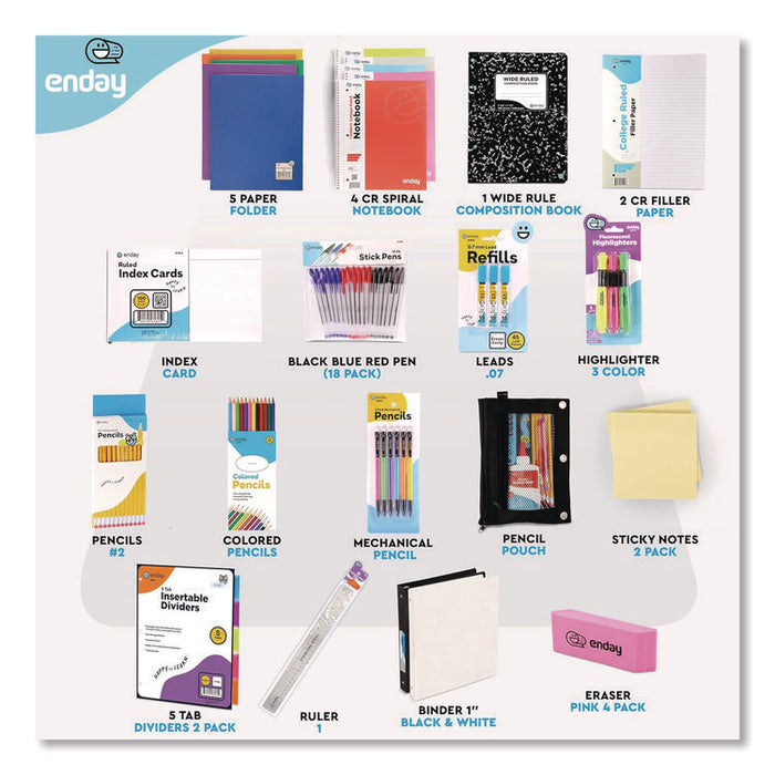 Back to School Supplies Kit for High School/College