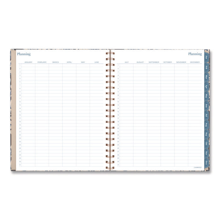 Elizabeth Weekly/Monthly Planner, 11 x 8.5, Floral Artwork, Blue Cover, 12-Month  (Jan-Dec): 2026