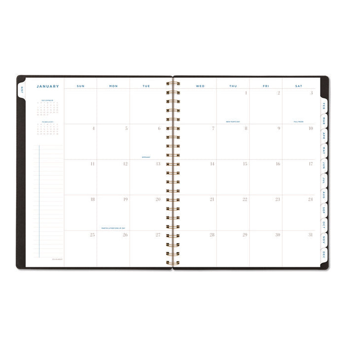 Signature Collection Weekly/Monthly Planner, 11 x 8.5, Black Cover, 12-Month (Jan-Dec): 2026