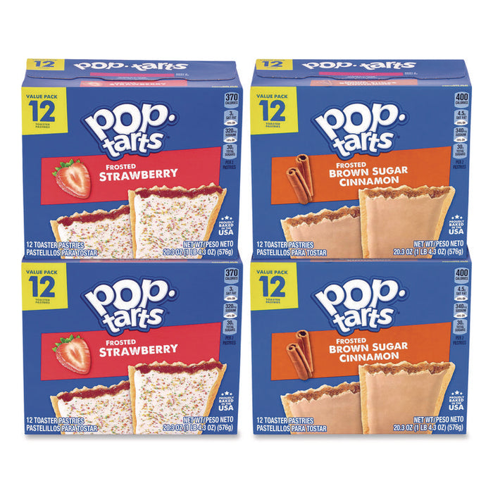 Red Bull Energy Drink and Pop Tart Combo Pack,(24) 12oz Cans,(24) Frosted Strawberry/(24) Frosted Brown Sugar Cinnamon/Bundle