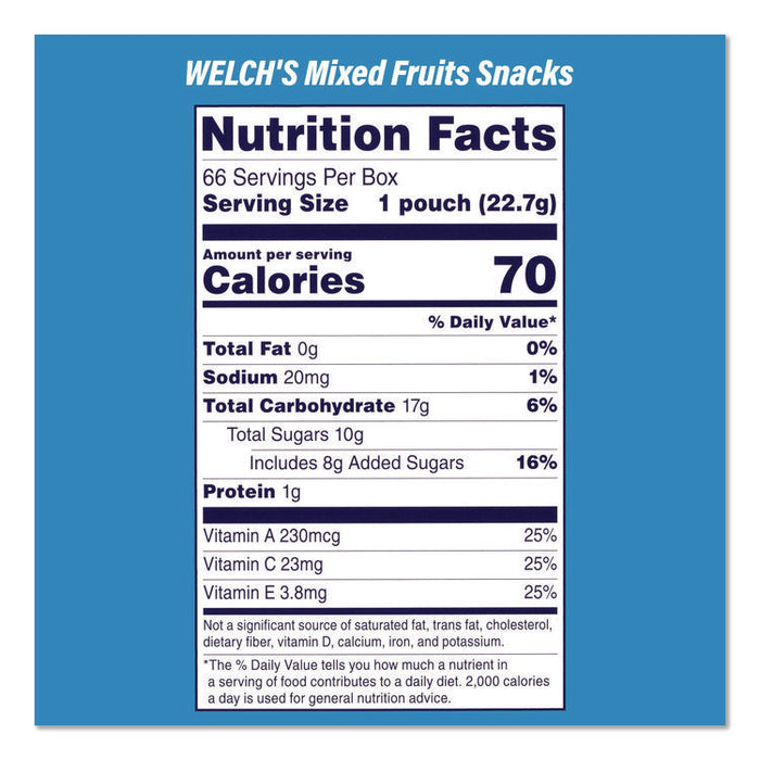Doritos Nacho Cheese Tortilla Chips and Welch's Mixed Fruit Snacks, (50) 1oz Bag Chips, (66) 0.8 oz Pouch Fruit Snacks/Bundle
