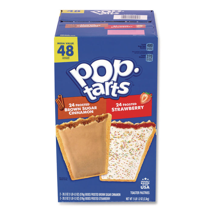 Celcius Vibe and Pop Tarts Variety Combo Pack,(18) 12oz Cans,(24) Frosted Strawberry/(24) Frosted Brown Sugar Cinnamon/Bundle