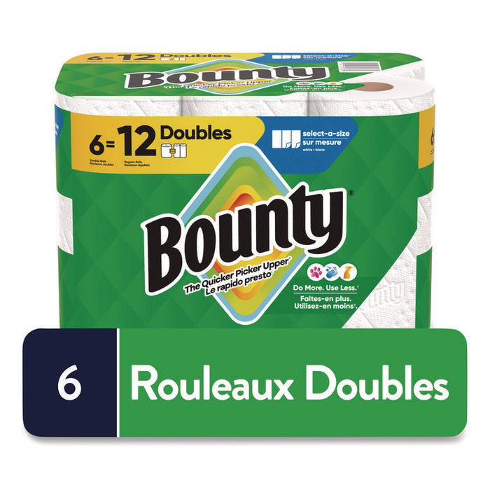 Select-a-Size Kitchen Roll Paper Towels, 2-Ply, White, 10.2 x 11, 75 Sheets/Roll, 6 Triple Rolls/Pack