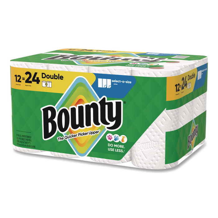 Select-a-Size Kitchen Roll Paper Towels, 2-Ply, 5.9 x 11, White, 82 Sheets/Double Roll, 12 Rolls/Carton