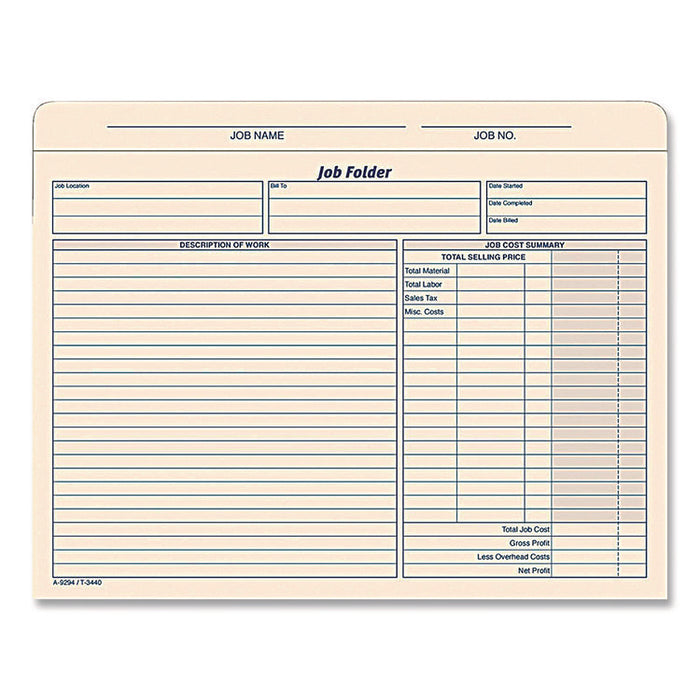 Pre-Printed Heavy-Duty Reinforced File Pocket, 2" Expansion, Letter Size, Manila, 15/Pack