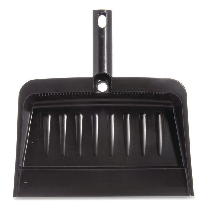 Flo-Pac Flexible Plastic Dustpan, 8 x 12, Plastic, Black