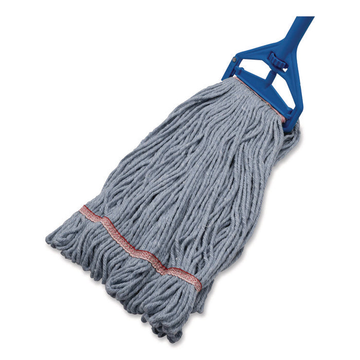 Medium Blue Looped-End Mop, Cotton, 43 x 6 x 3, Red