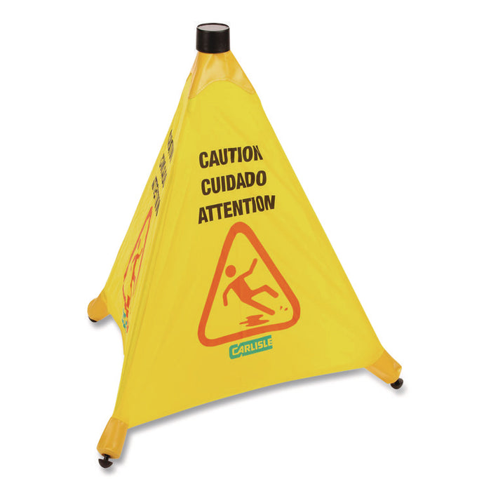 Pop-Up Caution Cone, 18 x 22.25 x 20, Yellow