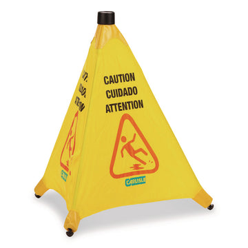Pop-Up Caution Cone, 18 x 22.25 x 20, Yellow