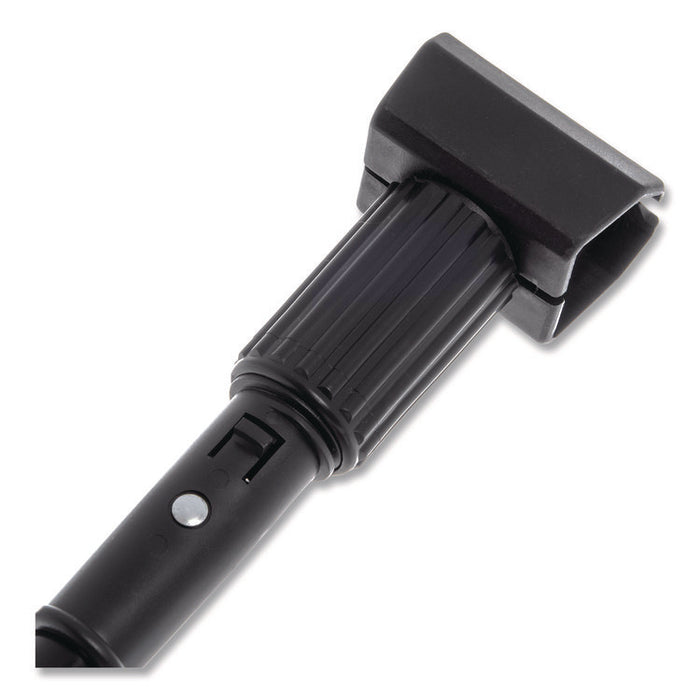 Vinyl Coated Jaw Style Metal Mop Handle, 1" dia x 60", Black