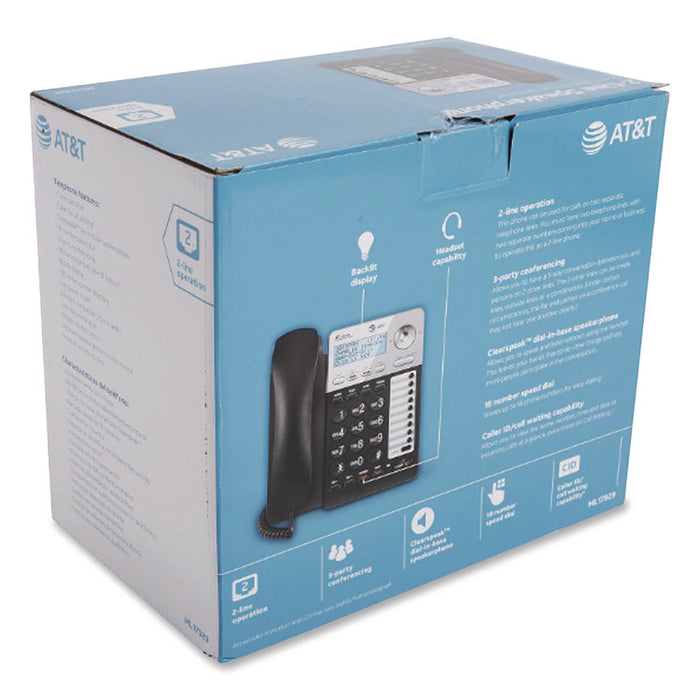 ML17928 Two-Line Corded Speakerphone, Black/Silver