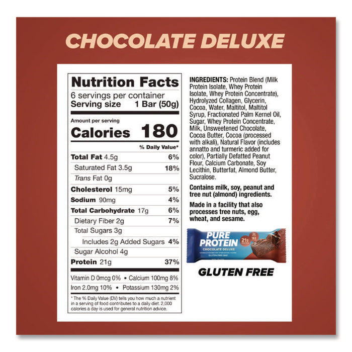 Pure Protein Bar, Chocolate Deluxe, 1.76 oz Bar, 6/Box