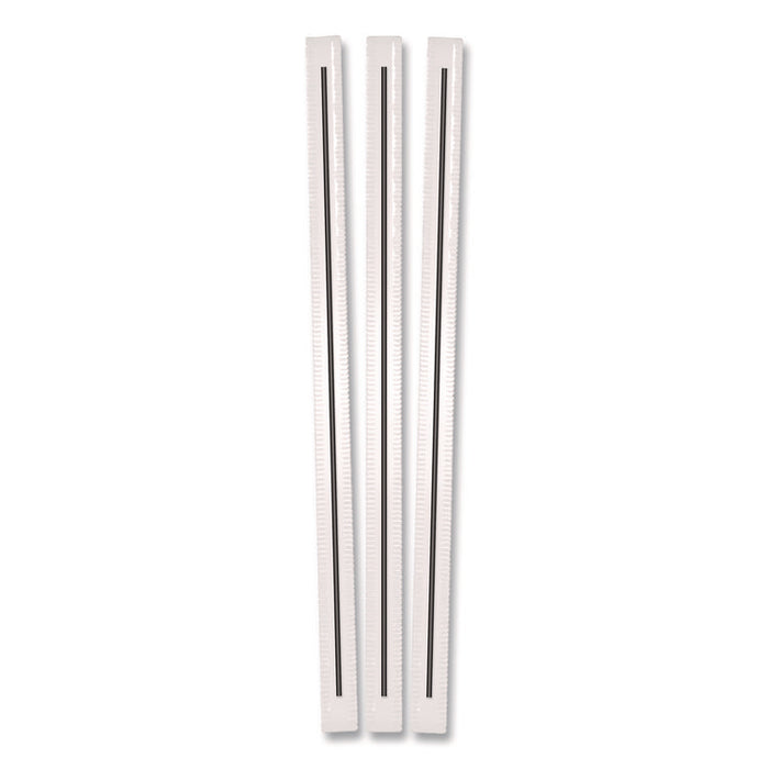 Wrapped Polypropylene Stirrers, 7.75", Black, 500/Box