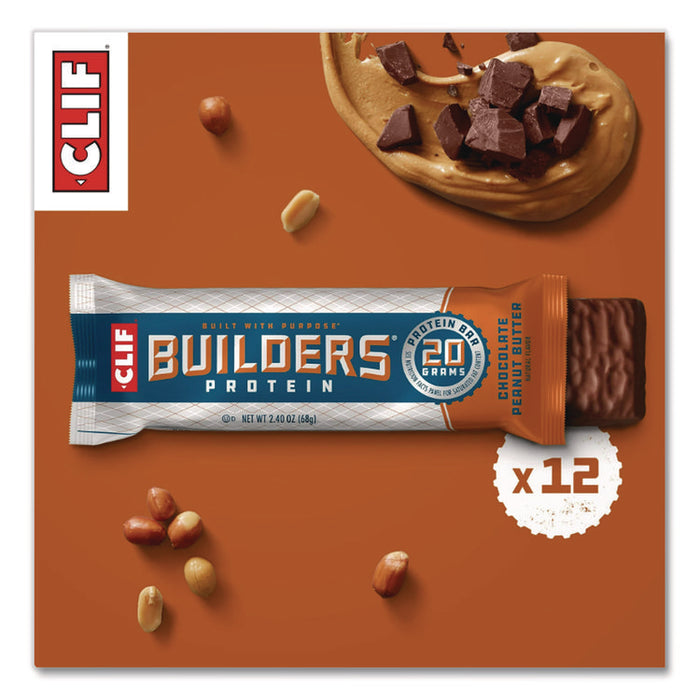 Builders Protein Bar, Chocolate Peanut Butter, 2.4 oz Bar, 12 Bars/Box