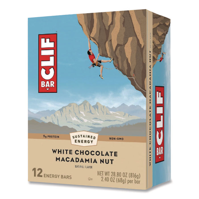 Energy Bar, White Chocolate Macadamia Nut, 2.4 oz Bar, 12 Bars/Box