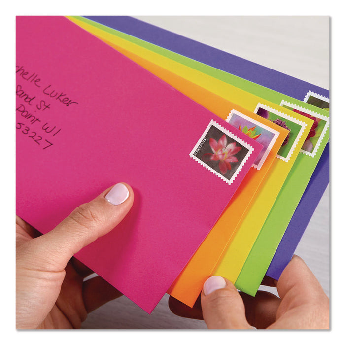 Bulk Envelopes, #10, Bankers Flap, Gummed Closure, Assorted Colors, 200/Pack
