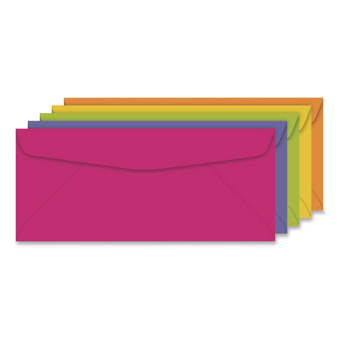 Bulk Envelopes, #10, Bankers Flap, Gummed Closure, Assorted Colors, 200/Pack