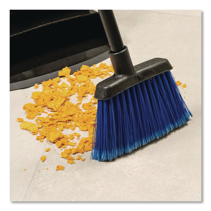 Duo-Sweep Flagged Light Industrial Broom Head, 12" Length, Blue/Black