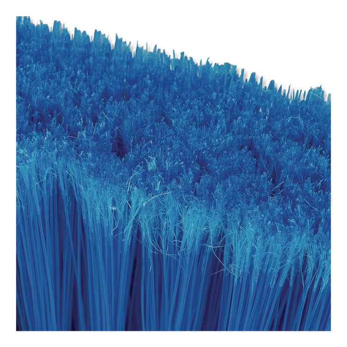 Duo-Sweep Flagged Light Industrial Broom Head, 12" Length, Blue/Black