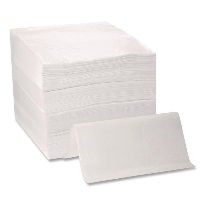 Flat Linen Replacement Dinner Napkin, 1-Ply, 16 x 15, White, 1,000/Carton